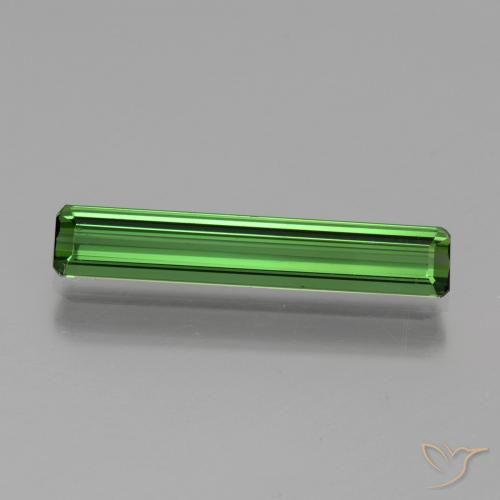1.58ct Natural Medium Green Tourmaline, Emerald Cut, VVS
