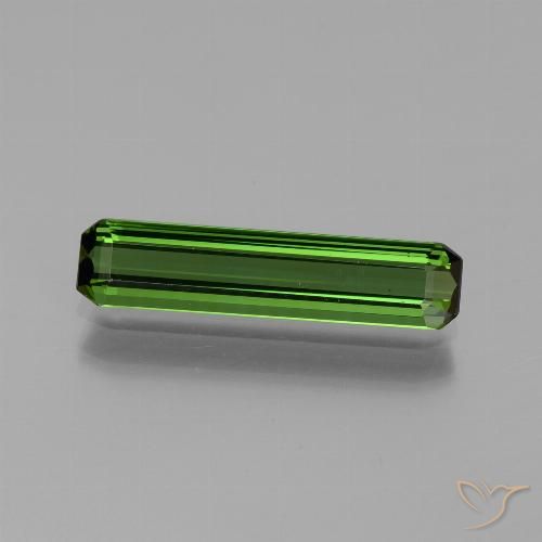 1.54ct Natural Earthy Green Tourmaline, Emerald Cut, VVS-VS
