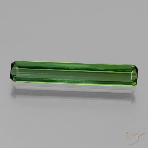 1.54ct Natural Medium Green Tourmaline, Emerald Cut, VVS