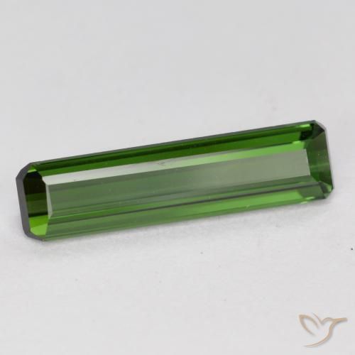 1.16ct Natural Medium Green Tourmaline, Emerald Cut, VVS
