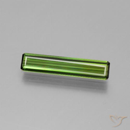 1.08ct Natural Medium Green Tourmaline, Emerald Cut, VVS