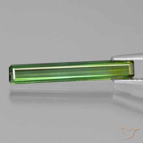 1.47ct Natural Medium Green Tourmaline, Emerald Cut, VVS