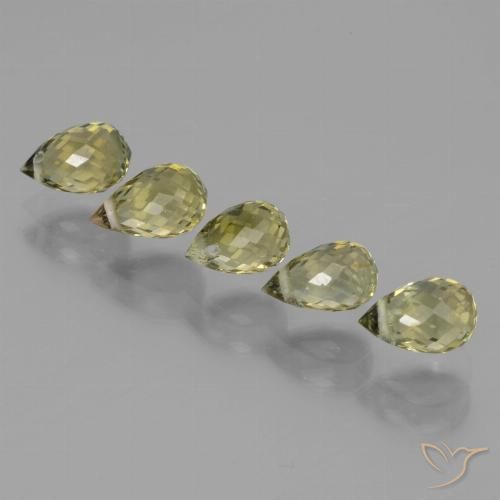 Yellowish Green Tourmaline Gem - 0.6ct Briolette with Hole (ID: 438238)