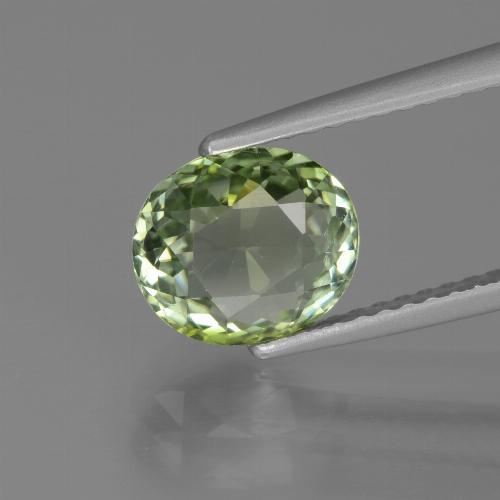 8,1 x 7mm grüner Turmalin im Ovalschliff aus Mosambik, Gewicht 2,13 ct, Garantiert echter Edelstein in VVS-VS Reinheit, 1 Stück Turmalin - die Farbe ist Helles Waldgrün, Mohs-Härte von 7 - 7,5 Geeignet für den täglichen Gebrauch im Schmuck, Waage Sternzeichen, Photo A