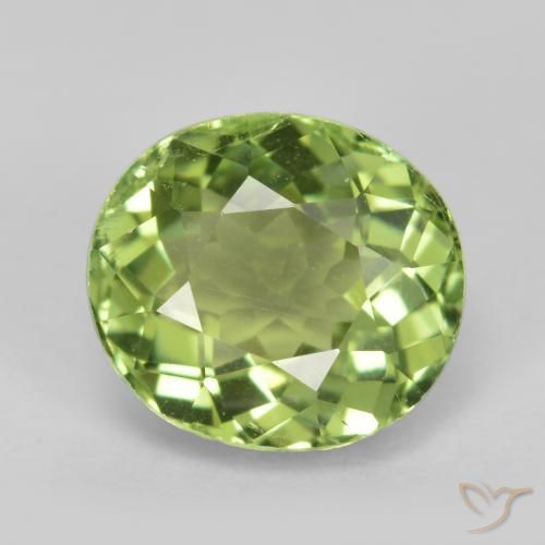 2.02 ct Loose Green Tourmaline, 8.1 x 7.2 mm Oval Cut From Mozambique, Photo A