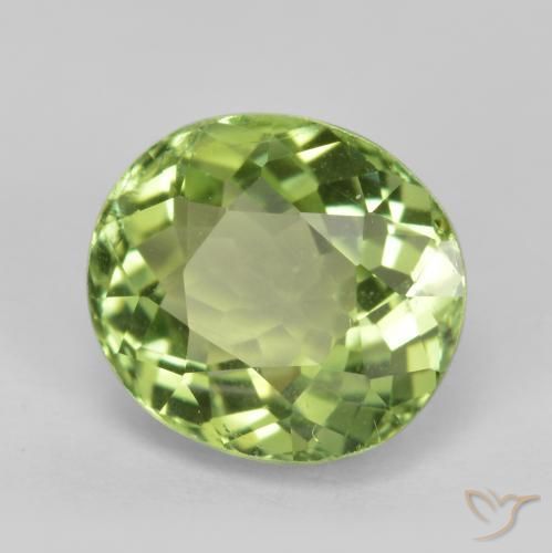2.02 ct Green Tourmaline Stone, Natural Tourmaline in Oval Facet Shape for Sale