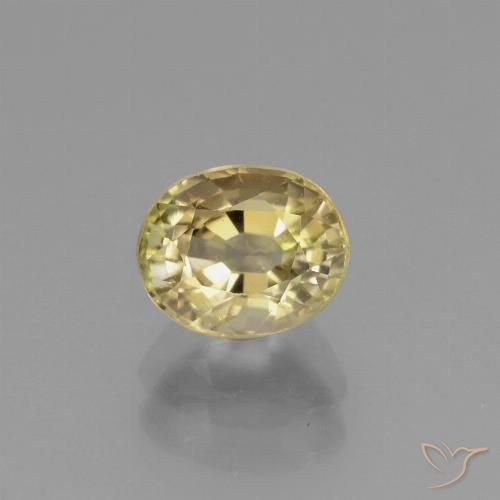 1.15 ct Yellow Tourmaline, 6.8 x 5.6 mm Oval Cut From Mozambique, Photo A