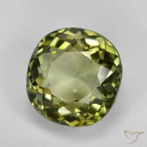 6.58 ct Green Tourmaline Stone, Natural Tourmaline in Cushion-Cut Shape for Sale