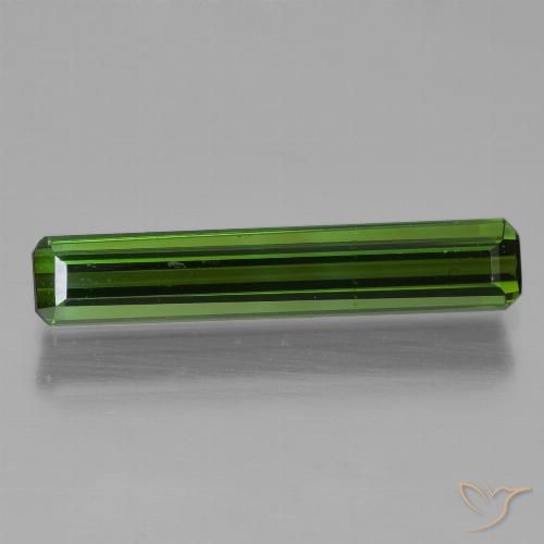 1.25ct Natural Dark Earthy Green Tourmaline, Emerald Cut, VVS-VS