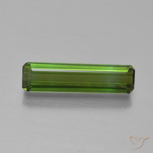 1.00ct Natural Seaweed Green Tourmaline, Emerald Cut, VVS-VS