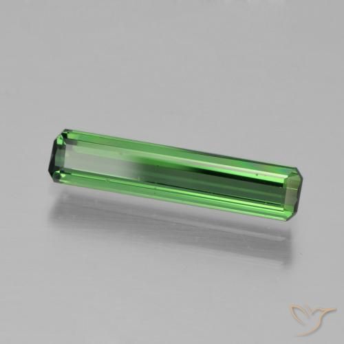 1.22 ct Green Tourmaline Stone, Natural Tourmaline in Octagon Step Cut Shape for Sale