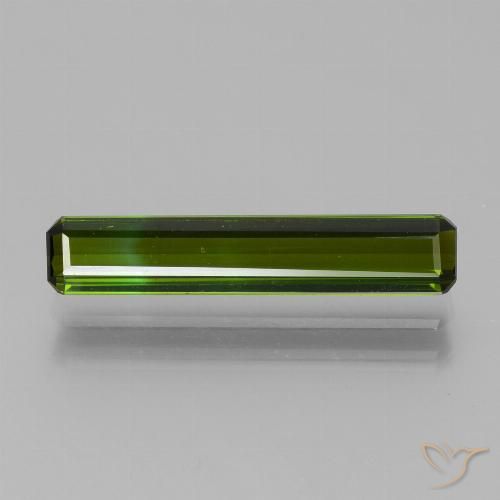 2.05ct Natural Medium Green Tourmaline, Emerald Cut, VVS