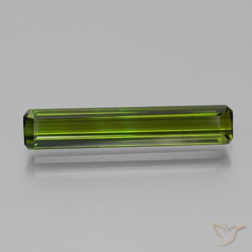 3.40 ct Green Tourmaline Gemstone, Tourmaline Gem in Octagon Step Cut Shape for Sale.