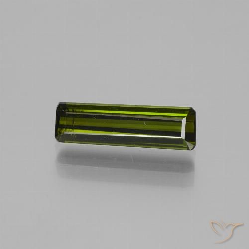 1.60ct Natural Medium Green Tourmaline, Emerald Cut, VS