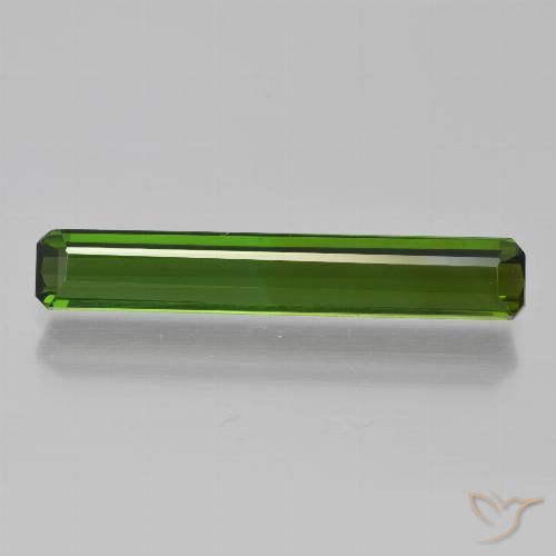 2.64ct Natural Dark Green Tourmaline, Emerald Cut, VVS