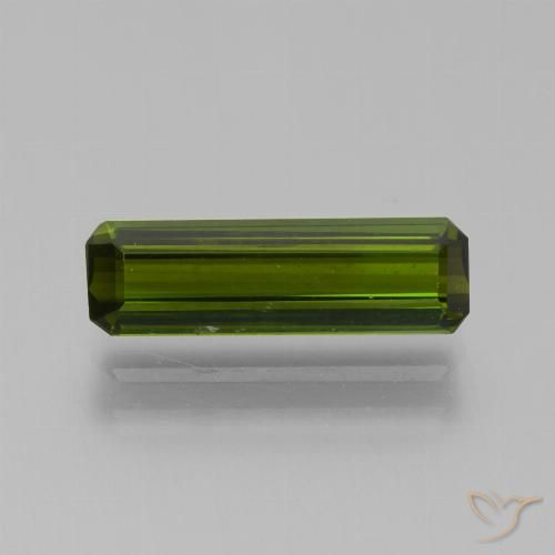 1.49ct Natural Deep Green Tourmaline, Emerald Cut, VVS-VS