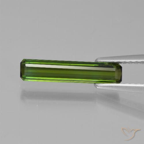 0.87ct Natural Medium Green Tourmaline, Emerald Cut, VVS-VS
