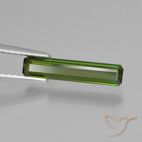 0.87 ct Green Tourmaline Stone, Natural Tourmaline in Octagon Step Cut Shape for Sale