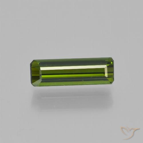 0.90ct Natural Earthy Green Tourmaline, Emerald Cut, VVS