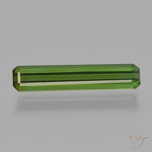 1.29ct Natural Medium Green Tourmaline, Emerald Cut, VVS