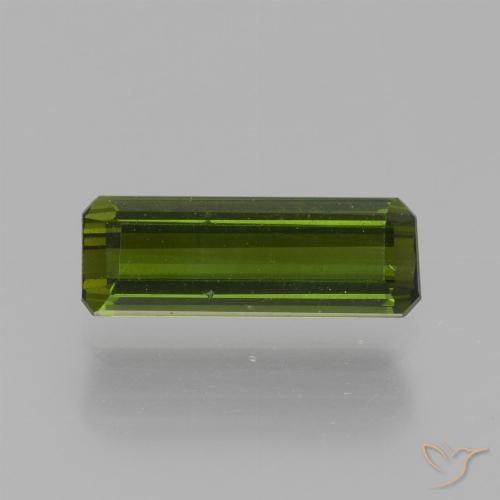 0.88ct Natural Medium-Dark Green Tourmaline, Emerald Cut, VS