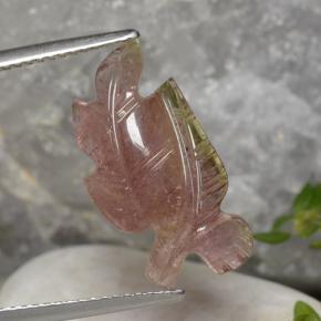 Двуцветный Турмалин Камень - 6.9ct Fantasy Carved Leaf (ID: 472635)