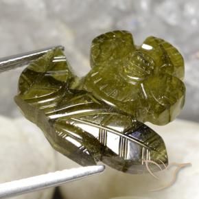 Tourmaline Gemstone in 19.4 x 18.2 mm Size for Sale, Tourmaline Stone in Warm Earthy Green Color