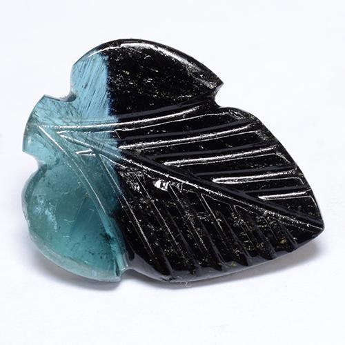 4.9ct Fantasy Carved Leaf Bi-color Tourmaline Gem for sale 4.9ct Fantasy Carved Leaf Bi-color Tourmaline Gem (ID: 472719)