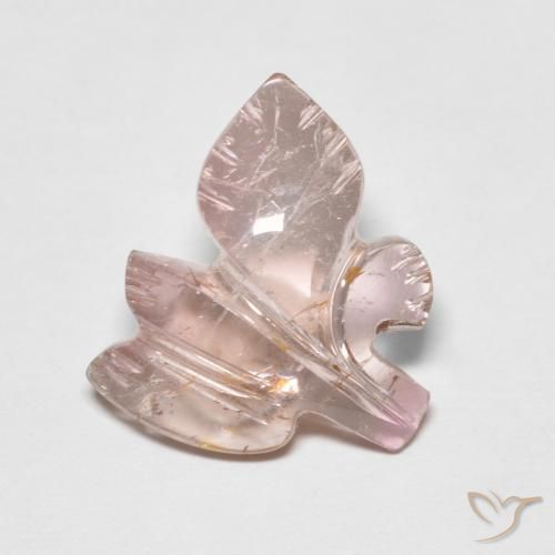 Tormalina 12,9 x 12mm rosa Foglia intagliata dal Mozambico, peso di 4,08 ct, gemma naturale non trattati in purezza Transparent, 1 pezzo Tormalina - Colore: Rosa scuro, durezza Mohs di 7 - 7,5 adatto per gioielli da indossare ogni giorno, Simboleggia la protezione, Photo A