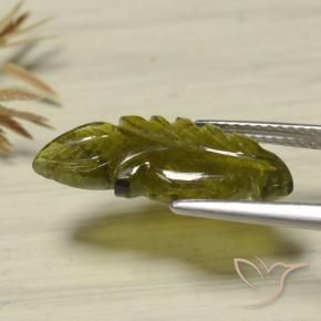 Tourmaline Gemstone in 20.2 x 9.8 mm Size for Sale, Tourmaline Stone in Warm Green Color