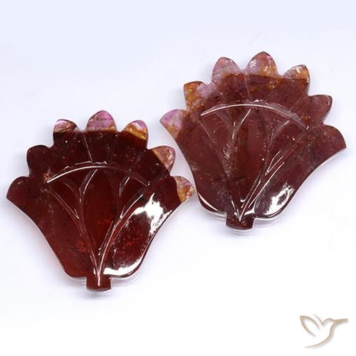 62.15 ctw Red Tourmaline Stones, Natural Tourmaline in Carved Flower Shape for Sale