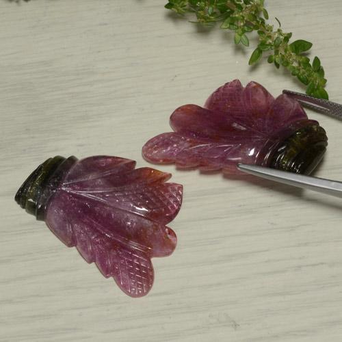 Tourmaline Gemstones in 35.5 x 25.2 mm Size for Sale, Tourmaline Stones in Bi-color Color
