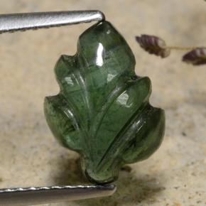Травянисто-зелёный Турмалин Камень - 2.4ct Фигурка лист (ID: 474312)