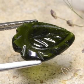 Tourmaline Gemstone in 13.3 x 10.5 mm Size for Sale, Tourmaline Stone in Deep Green Color