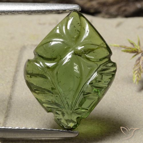 4.85ct Natural Medium-Dark Green Tourmaline, Flower Cut, Translucent
