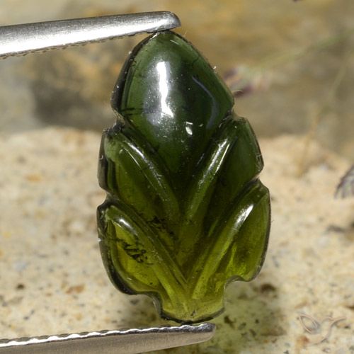 2.02ct Natural Forest Green Tourmaline, Flower Cut, Translucent