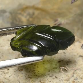Tourmaline Gemstone in 12.4 x 7.4 mm Size for Sale, Tourmaline Stone in Forest Green Color