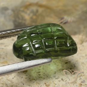 Tourmaline Gemstone in 11.4 x 7.1 mm Size for Sale, Tourmaline Stone in Forest Green Color