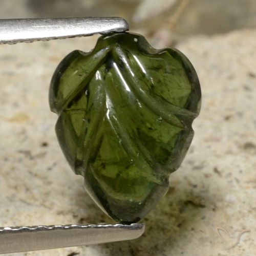 2.29ct Natural Forest Green Tourmaline, Flower Cut, Translucent