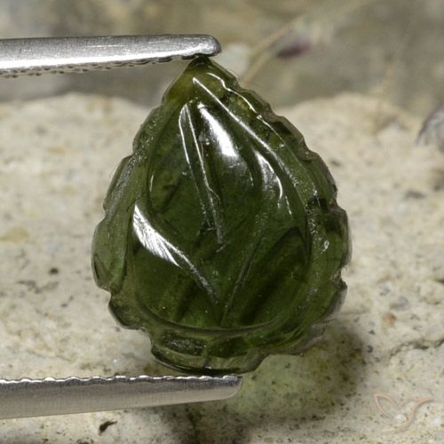 2.90ct Natural Medium Green Tourmaline, Flower Cut, Translucent, Photo A