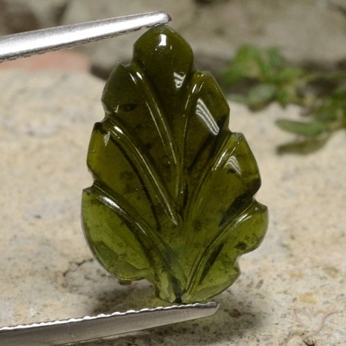 4.45ct Natural Earth Green Tourmaline, Flower Cut, Translucent