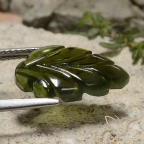 Tourmaline Gemstone in 16.2 x 10.9 mm Size for Sale, Tourmaline Stone in Earth Green Color