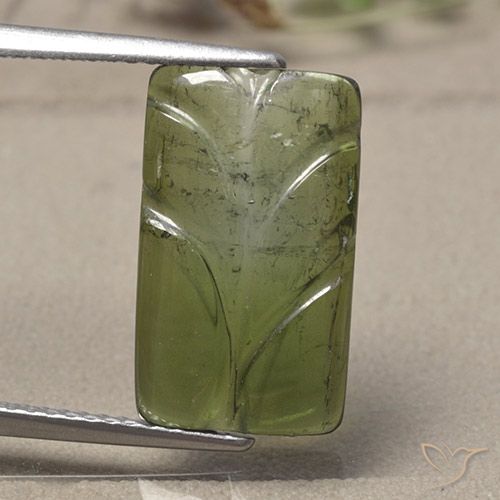 4.97ct Natural Light Green Tourmaline, Flower Cut, Translucent