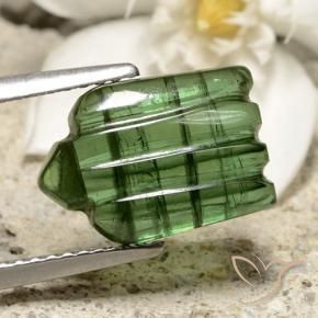 3.71 ct Green Tourmaline Stone, Natural Tourmaline in Carved Fruit Shape for Sale