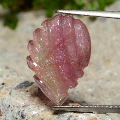 Двуцветный Турмалин Камень - 6.8ct Carved Shell (ID: 475341)