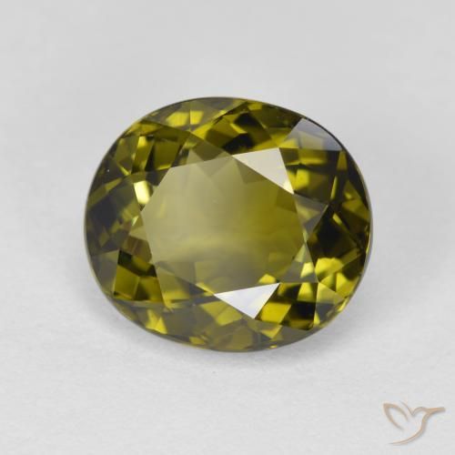 3.47 ct Green Tourmaline Stone, Natural Tourmaline in Oval Facet Shape for Sale