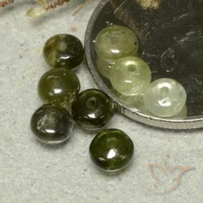 3.30 ctw Green Tourmaline Stones, Natural Tourmaline in Rondelle Shape for Sale