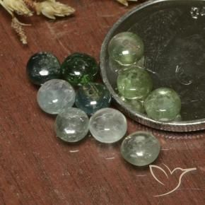 4.13 ctw Green Tourmaline Stones, Natural Tourmaline in Rondelle Shape for Sale