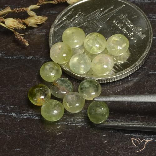 5.09 ctw Green Tourmaline Stones, Natural Tourmaline in Rondelle Shape for Sale