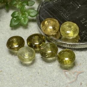 2.53 ctw Green Tourmaline Stones, Natural Tourmaline in Rondelle Shape for Sale